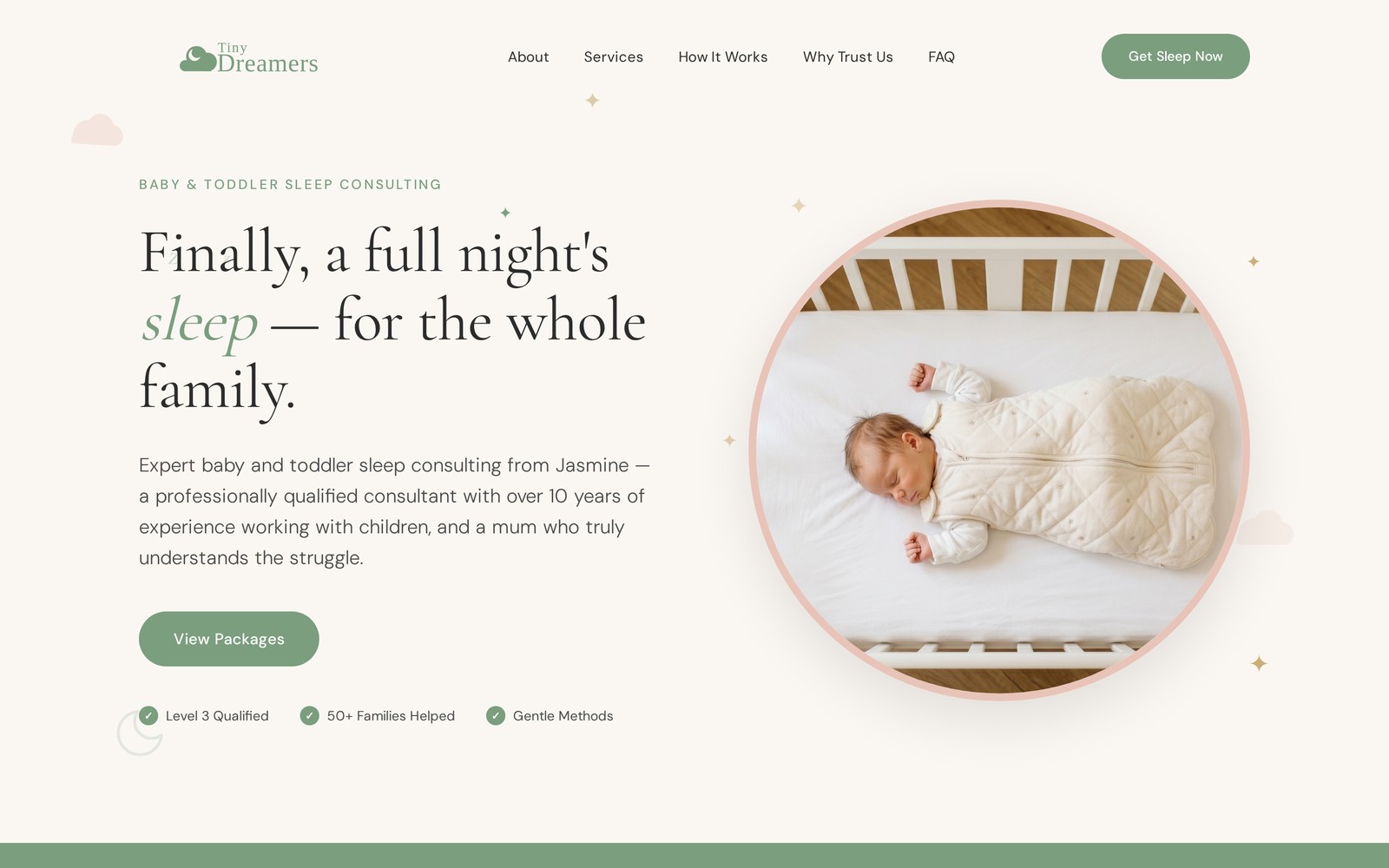 Tiny Dreamers website homepage